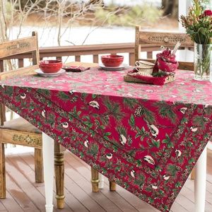 April Cornell Tablecloth Chickadee 54x54 NWT